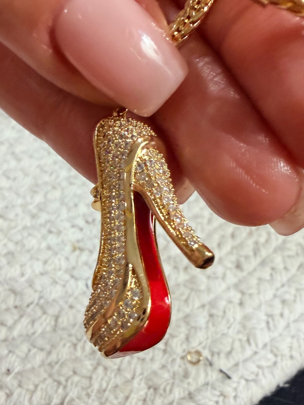 New | 14K Gold Filled Franco Chain| 4.40mm, 22 in. + Gold High-Heel Pendant 👠 - Picture 8 of 11